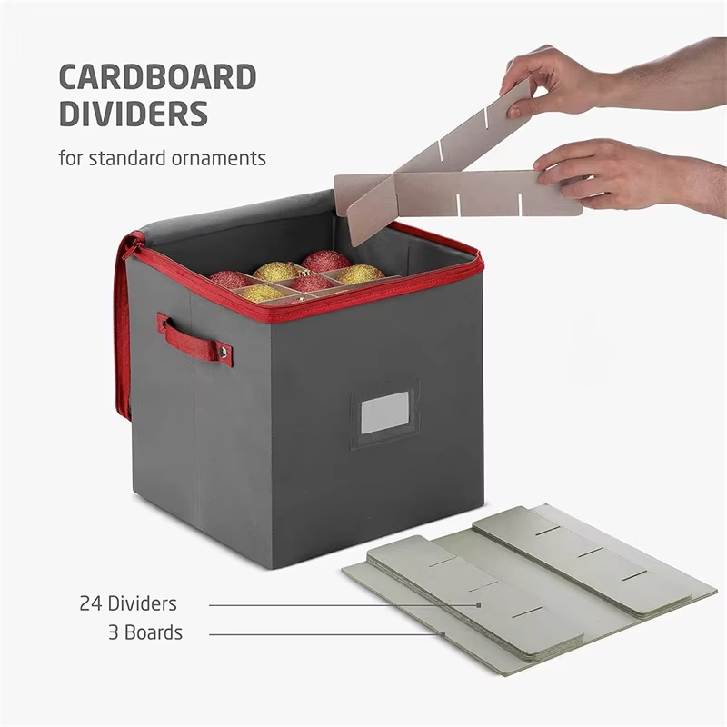 Large Folding 64 Christmas Ball Storage Containers with Sturdy Handle
