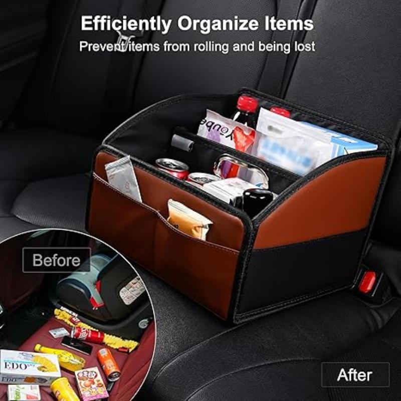 Folding Leather Car Bag Organizer Accessories Car Seat Gap Organizer