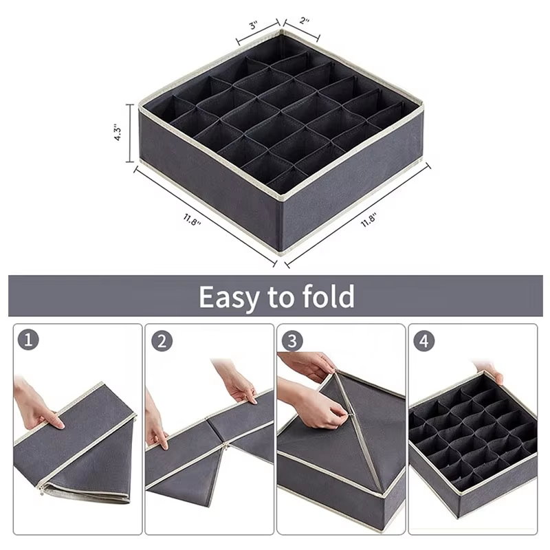 Drawer Organizer Foldable Closet Division Storage Box for Socks and Ties
