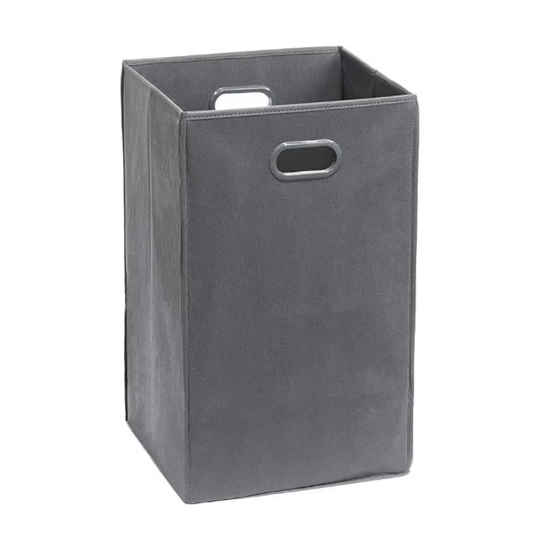 Non-Woven Laundry Basket Hamper with Metal Handle for Dirty Clothes
