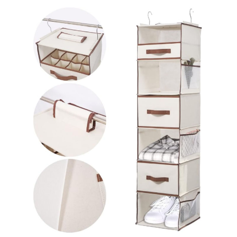 Clothing Shoe Hanging Shelves Hanging Closet Organizer with Drawers