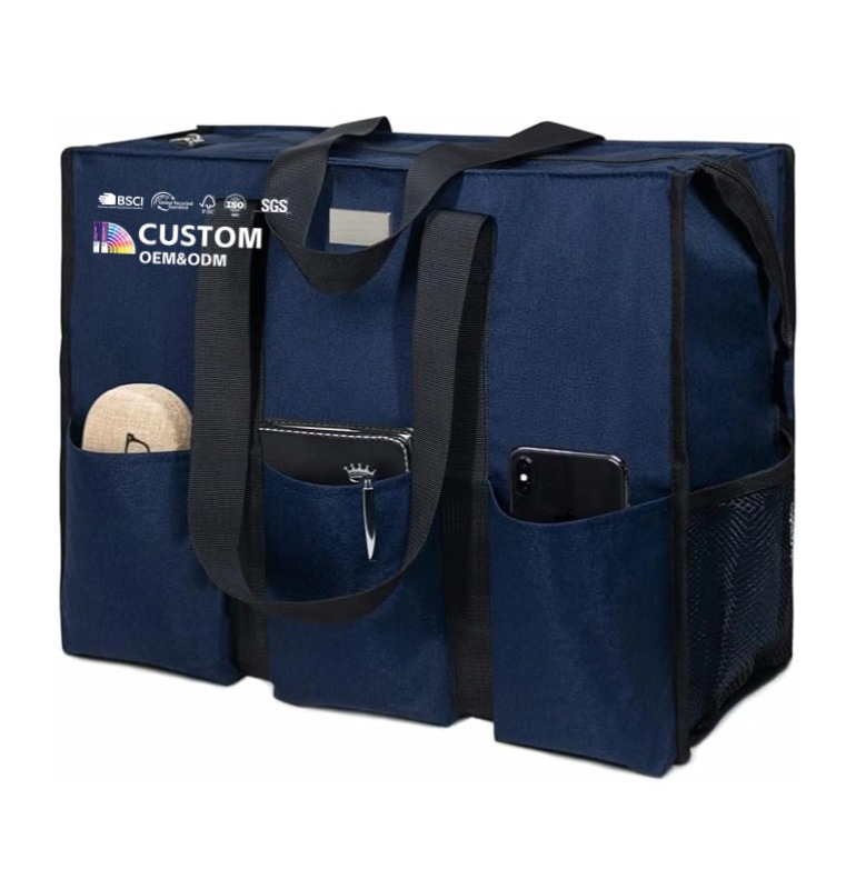 OEM Utility Waterproof Tote Bag, Top Zipper Closure with 13 Pockets