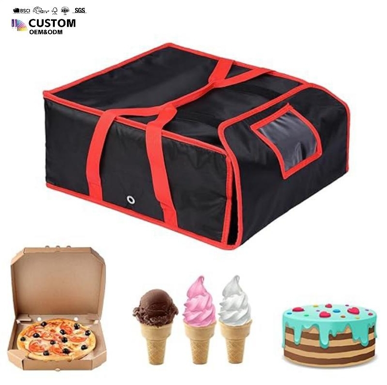 Large Insulated Cooler Bag Pizza Delivery Bag with Shoulder Strap