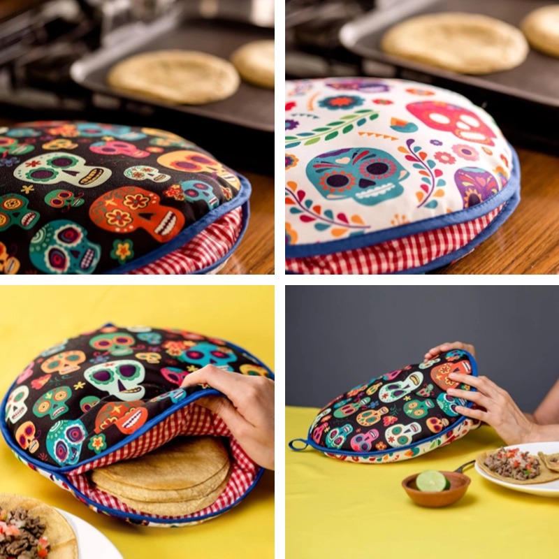 Insulated and Microwaveable Fabric Pouch Keeps Tortilla Warm Holder for Corn
