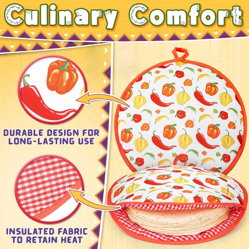 Tortilla Warmer Insulated Pouch 12 Inch Microwavable Fabric Pizza Heater