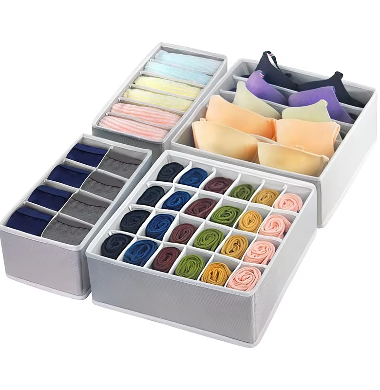 Set of 4 Underwear Drawer Organizer Dividers Closet Organizers