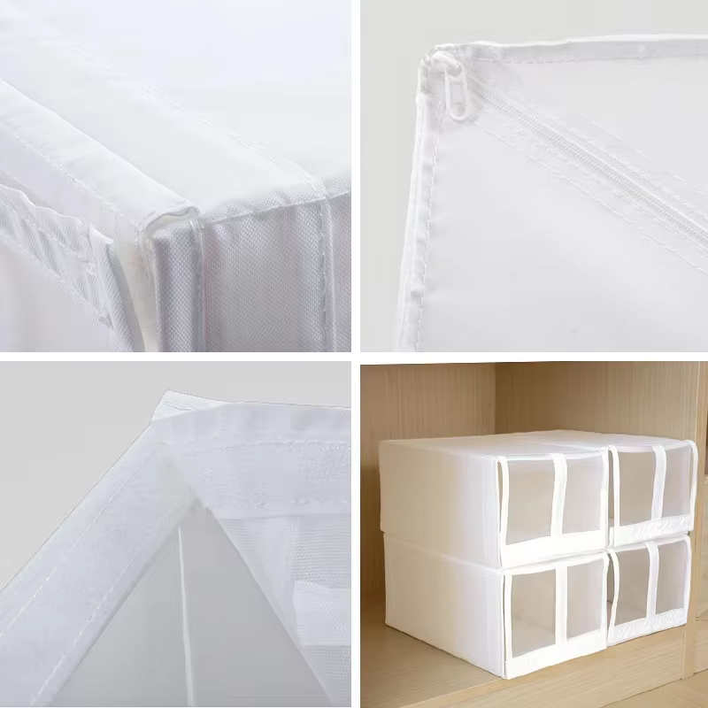 Shoe Organizer Stacked Storage Box With Mesh Window Lid Shoe Holder