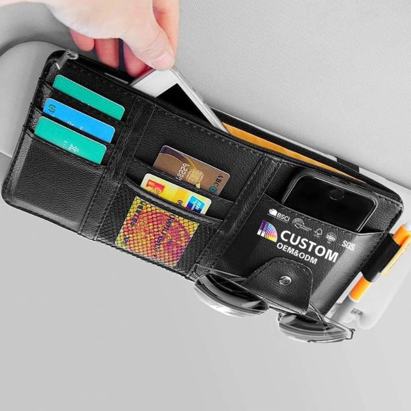 Car Visor Organizer, Auto Interior Accessories with Multi-Pocket Net