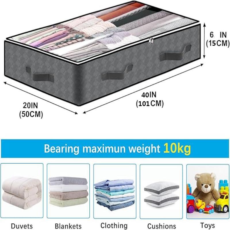 Stackable Closet Wardrobe Under Bed Storage Containers With Handles