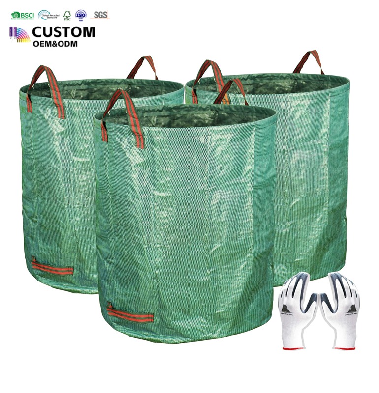 Heavy Duty Reusable Collapsible Garden Bags Stand-Up Yard Waste Bin