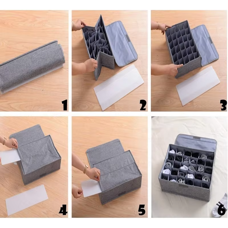 Foldable Underwear Storage Box Drawer Bra Socks Organizer for Bedroom