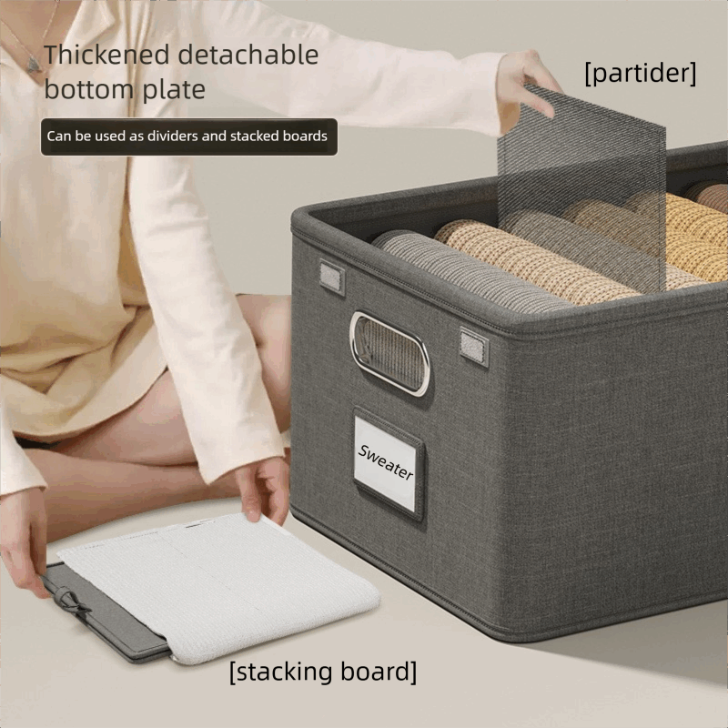 Wardrobe Clothes Storage Boxes Organizer Basket With Flip-top Lip