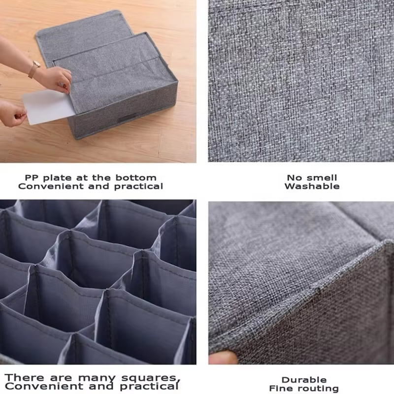 Foldable Underwear Storage Box Drawer Bra Socks Organizer for Bedroom