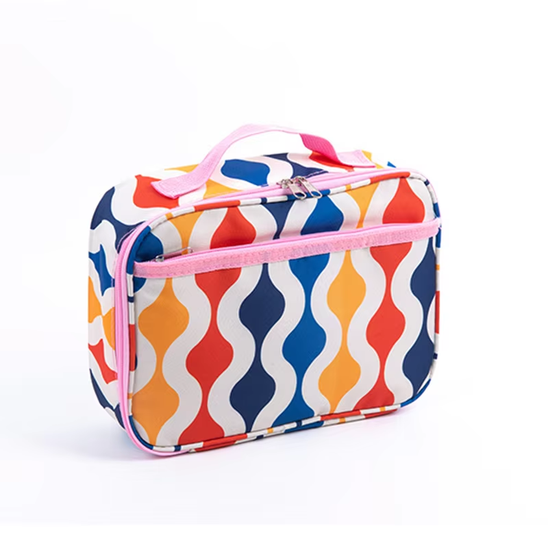 Lunch Bags With Pockets Handle Zipper Bag PEVA Cooler Bags for Kid School