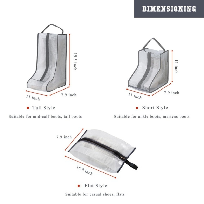 Clear Stackable Storage Shoe Bags Dust Waterproof  for Luggage Packing