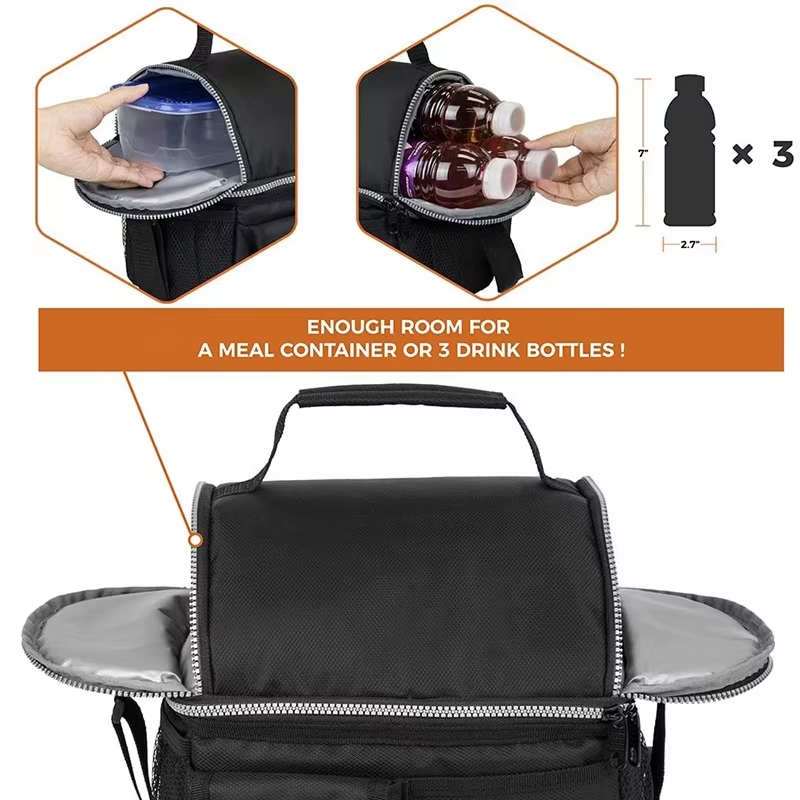Soft Leakproof Double Layer Box Tote Insulated Cooler Bag Lunch Bag