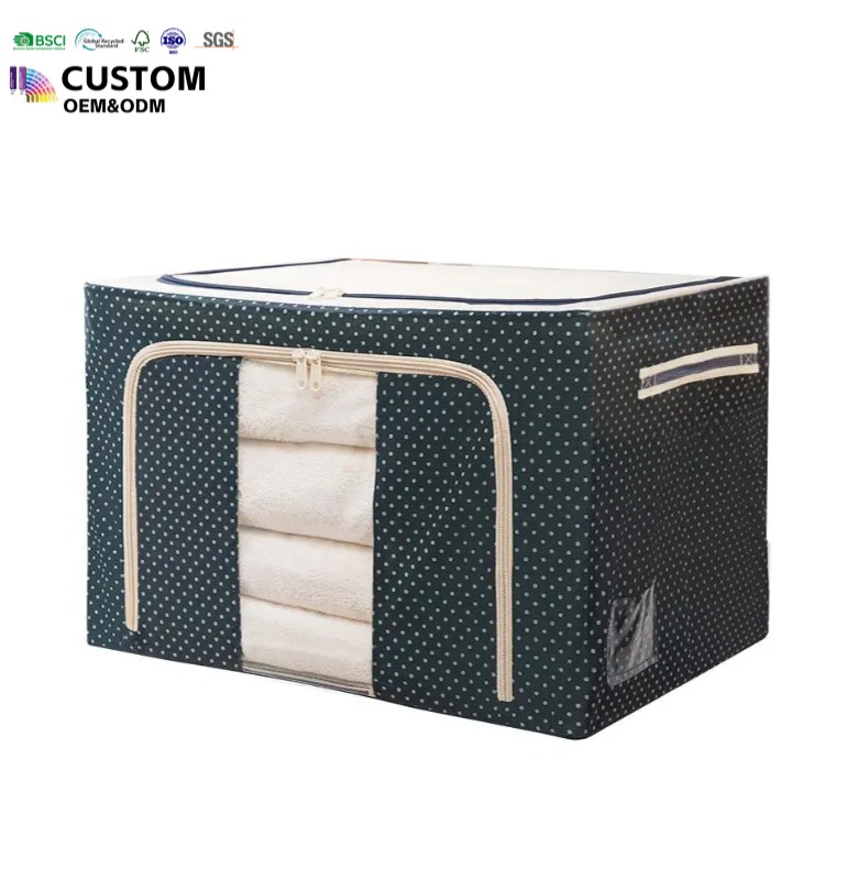 Large Steel Frame Storage Boxes,Foldable Oxford Fabric with Clear Window