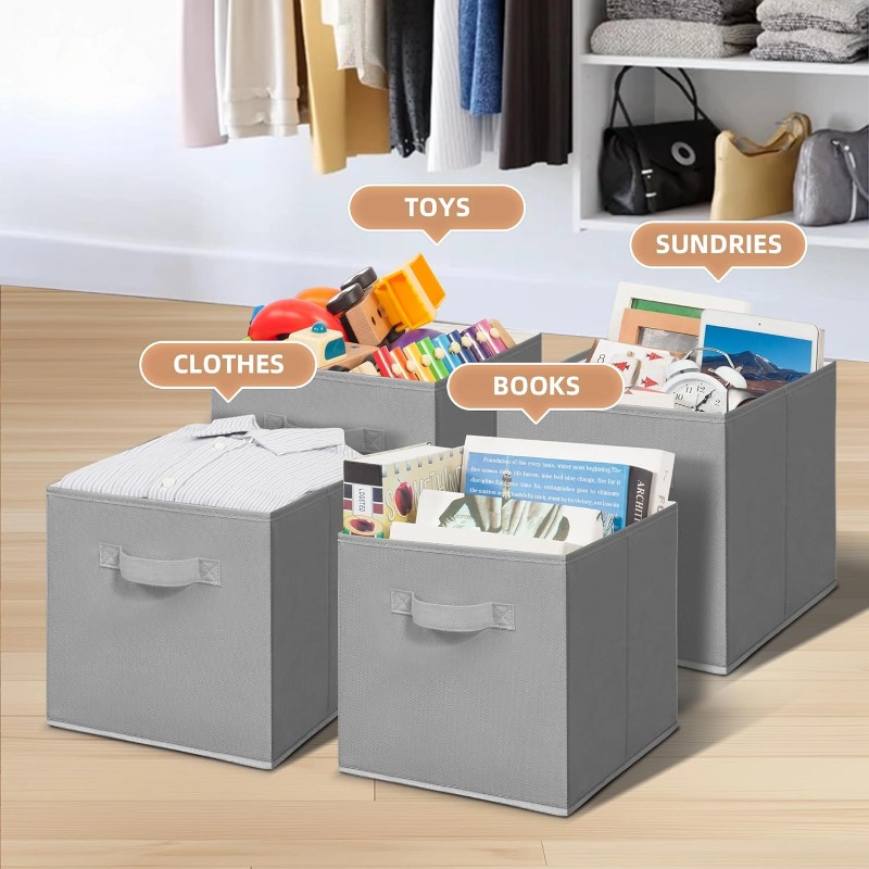 Foldable Storage Boxes,non-woven Fabric 11 Inch Storage Boxes Bins