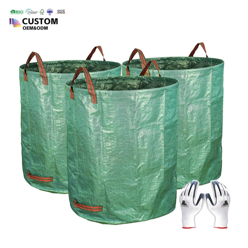 Heavy Duty Reusable Collapsible Garden Bags Stand-Up Yard Waste Bin