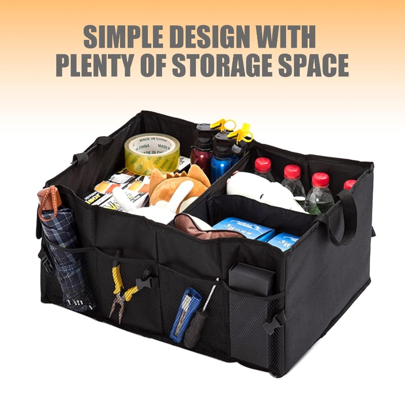 Polyester Car Trunk Organizer Collapsible Storage Box with Big Capacity_复制