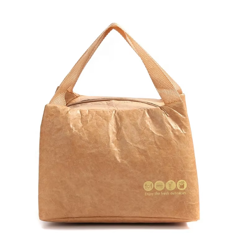 Tyvek Lunch Bag Insulated Cooler Bag Paper Tote Bags for Picnic School