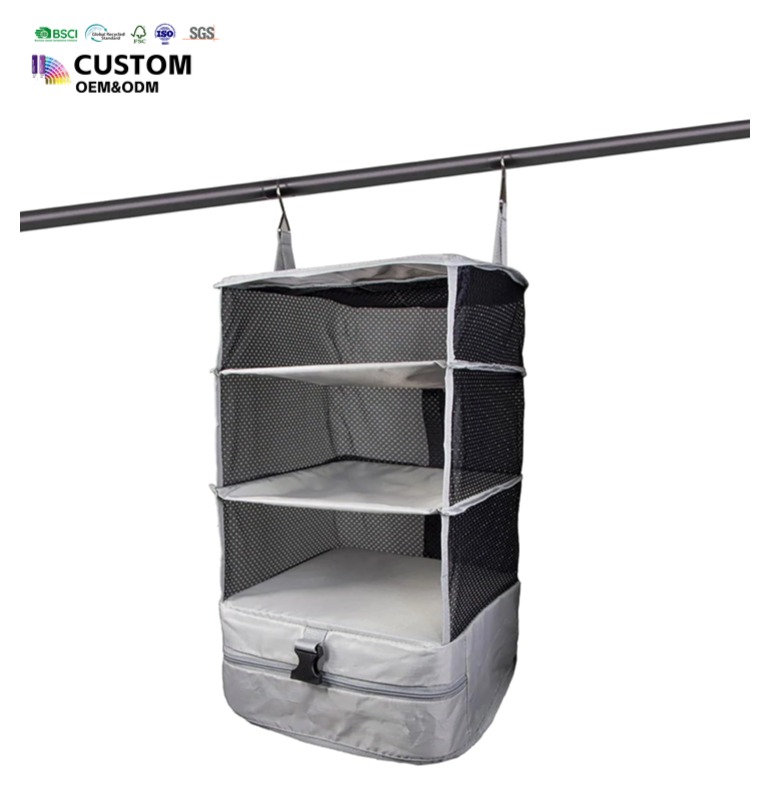 Portable Expandable Hanging Shelves, Packing Organizer,Carry on Closet