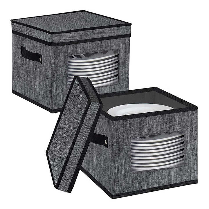 Platter Storage Container for Protecting Cups Round Plate Moving Box