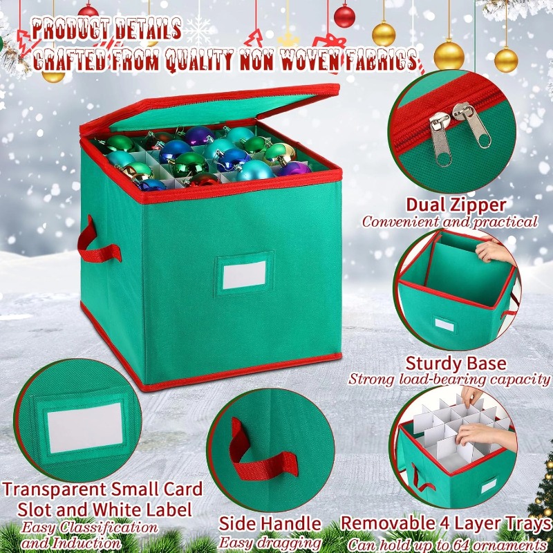 Christmas Decoration Organizer Ornament Balls Stores 64 Holiday Ornament