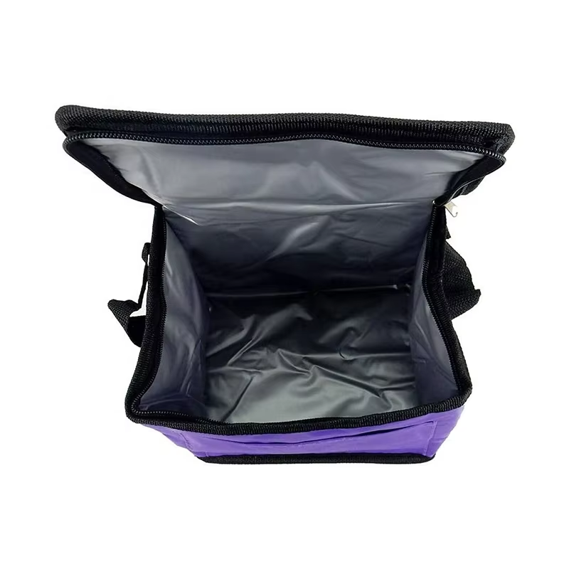 Small Polyester Aluminum Foil Insulated Lunch Box Tote Cooler Bag