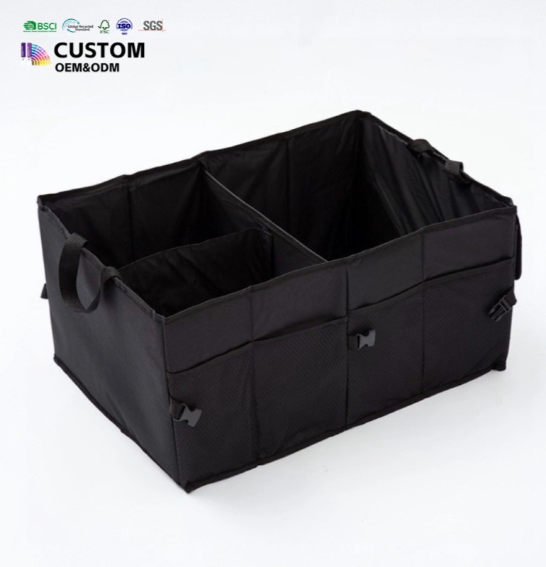 Polyester Car Trunk Organizer Collapsible Storage Box with Big Capacity_复制