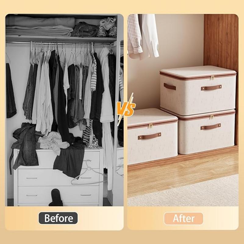 Clothes Organizer Container Storage Boxes Storage Bins with Lid