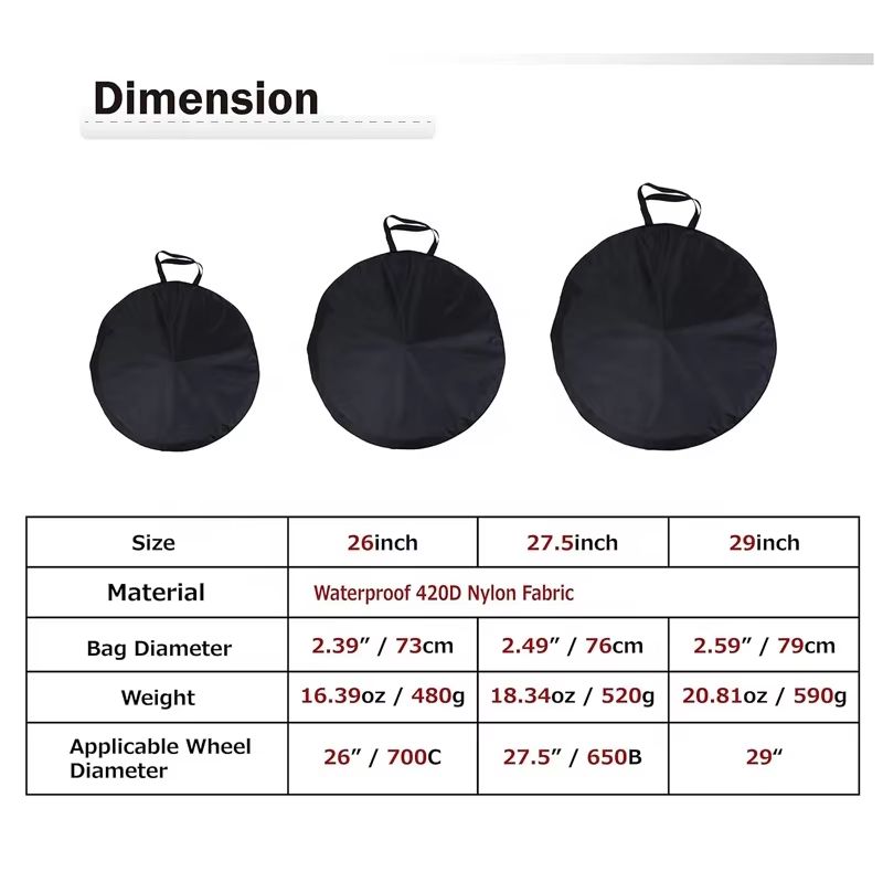 Polyester Nylon Bike Wheel Bag Bicycle Tire Cover Cycling Wheel set Carry Handbag 