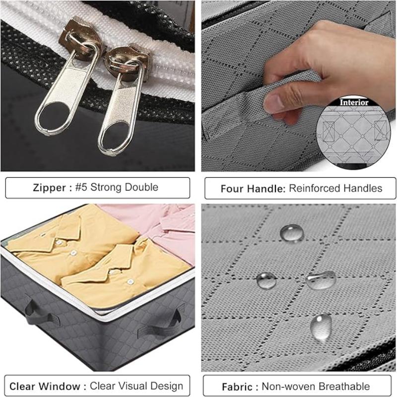 Stackable Closet Wardrobe Under Bed Storage Containers With Handles