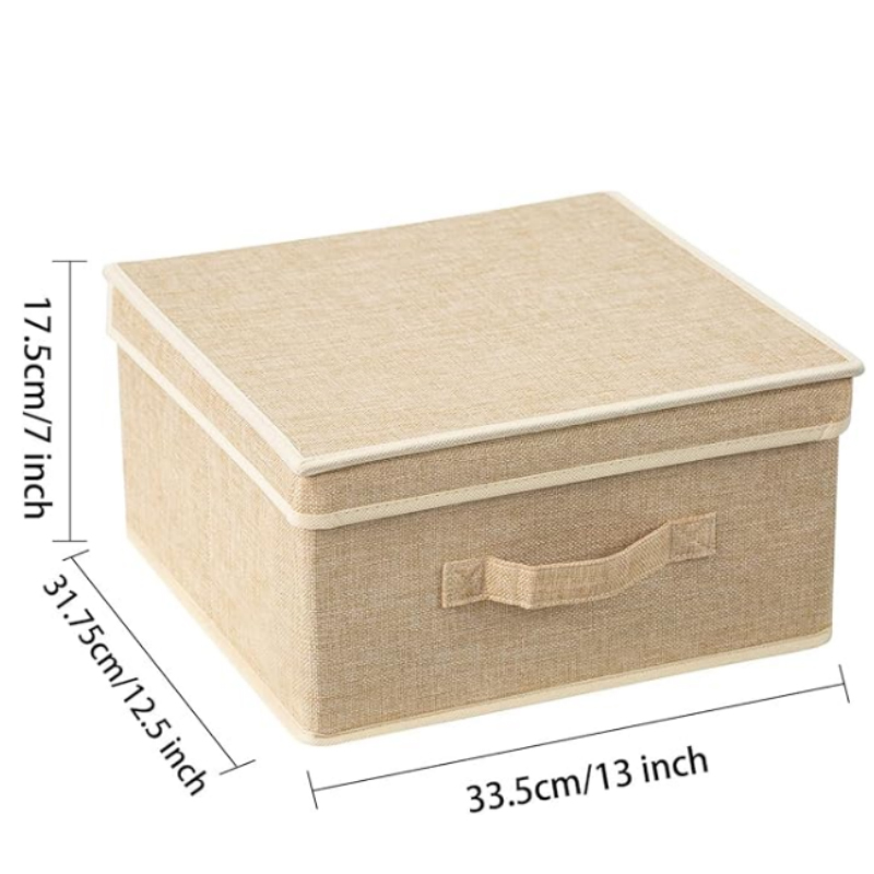 Stackable Linen Fabric Clothes Toys Organization Storage Bins