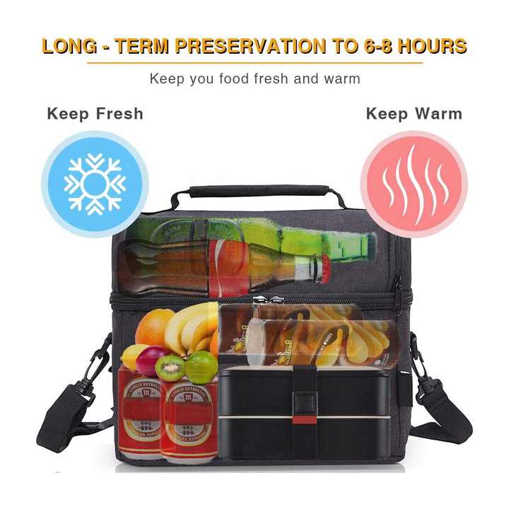 Thermal Bag Picnic Cooler Food Bags Camping Lunch Bag with Pockets