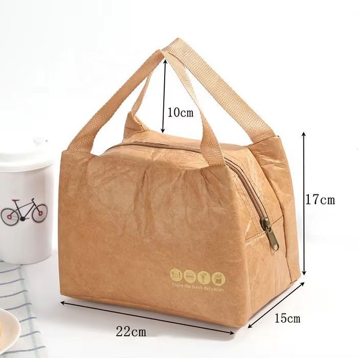 Tyvek Lunch Bag Insulated Cooler Bag Paper Tote Bags for Picnic School