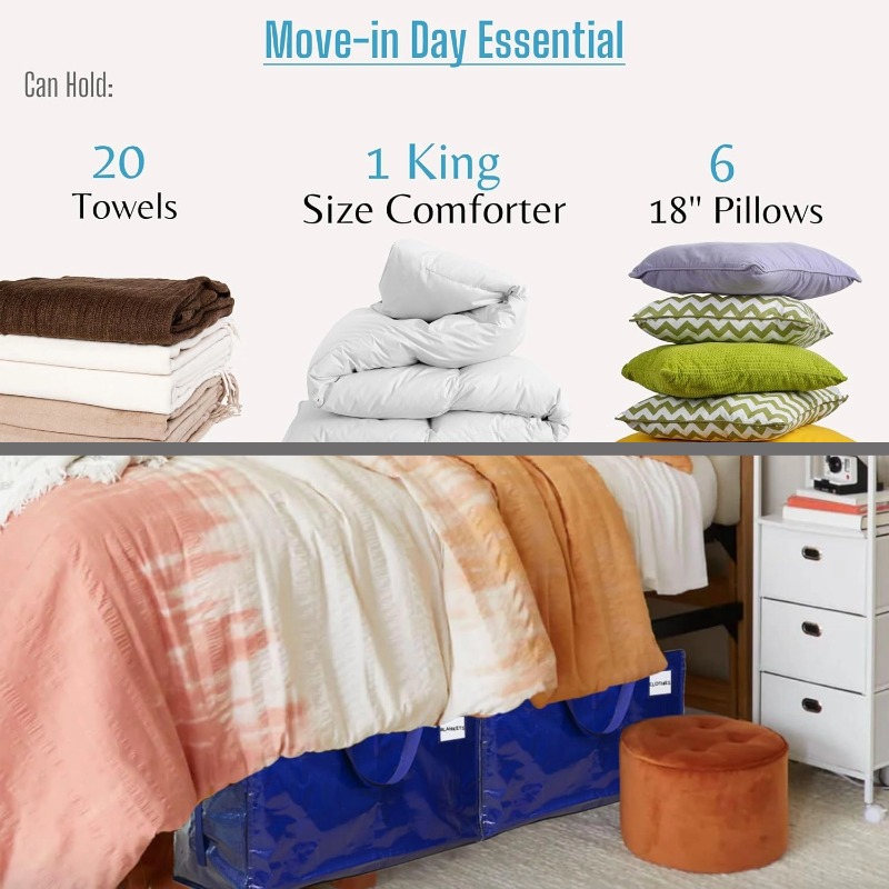 Storage Bags, Heavy Duty Moving Bags with Zipper and Side Handle