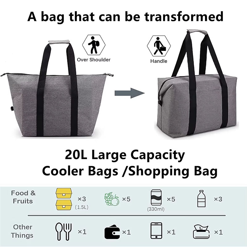 Fashion Cooler Bag Folding Insulated Lunch Bag for Outdoor