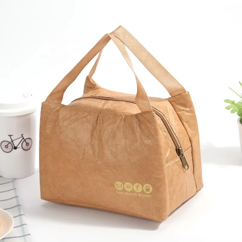 Tyvek Lunch Bag Insulated Cooler Bag Paper Tote Bags for Picnic School