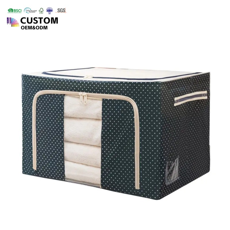 Large Steel Frame Storage Boxes,Foldable Oxford Fabric with Clear Window