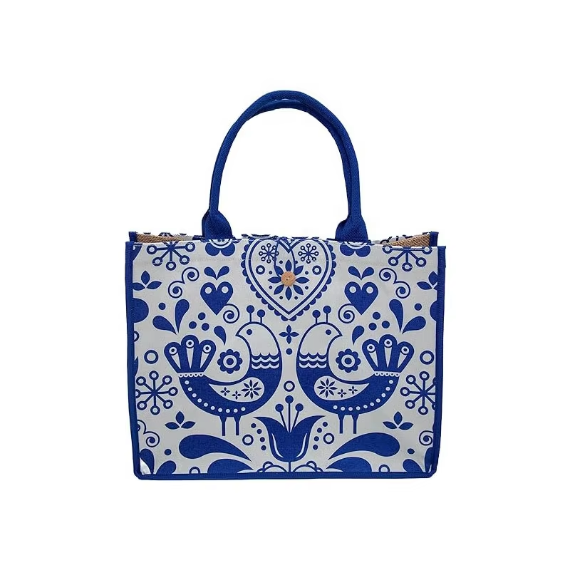  Large Straw Burlap Beach Jute Tote Bags for Women Reusable Handbags