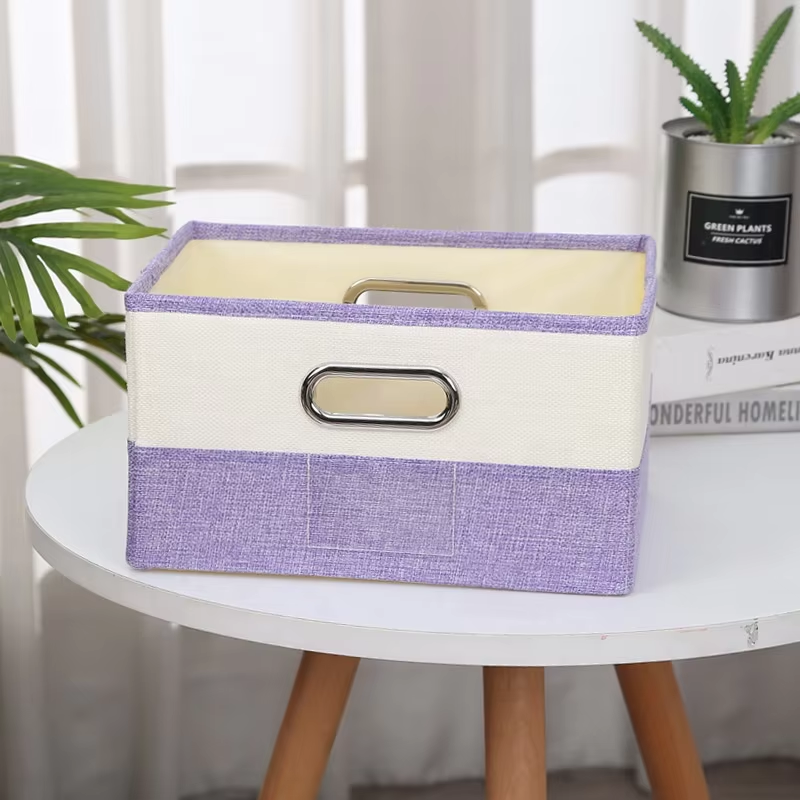Linen Clothes Wardrobe Closet Organizer Foldable Kids Toy Storage Box With Lid