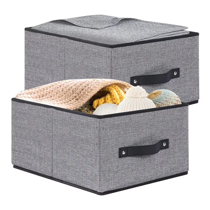 Folding Fabric Clothes Storage Boxes With Handles Closet Organizer