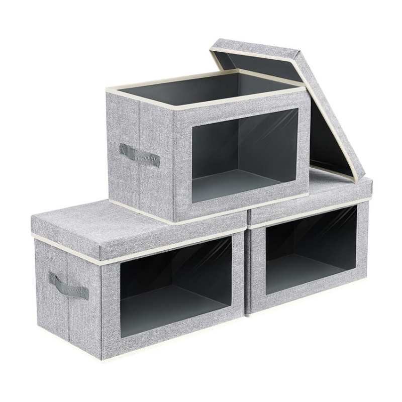 Modern Foldable Storage Box for Clothing Closet Organizer With Lid