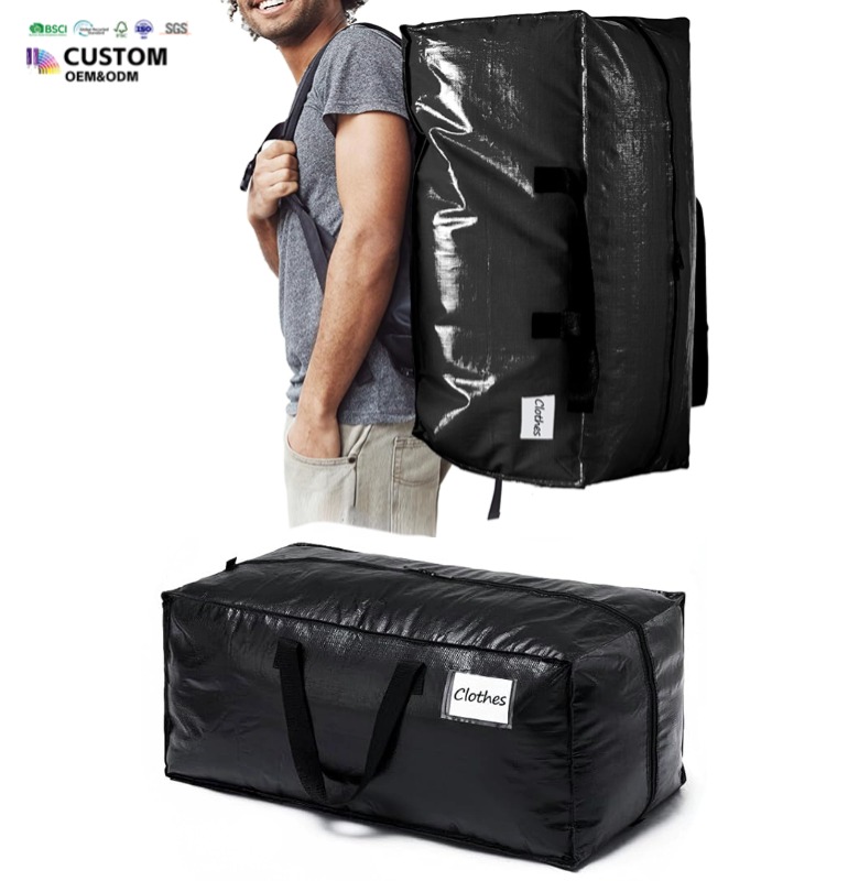 Extra Large PP Woven Storage Bags Foldable Moving Bags Long Letter Pattern