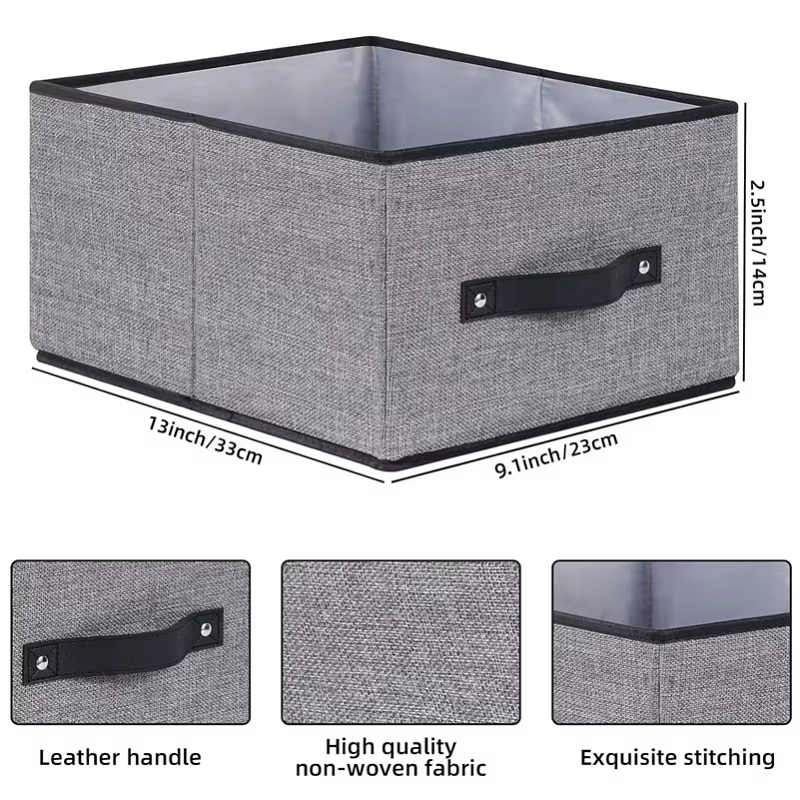 Folding Fabric Clothes Storage Boxes With Handles Closet Organizer