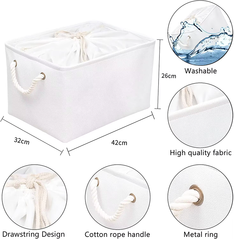 3 Pack Clothes Storage Basket for Bedroom Closet Organizer