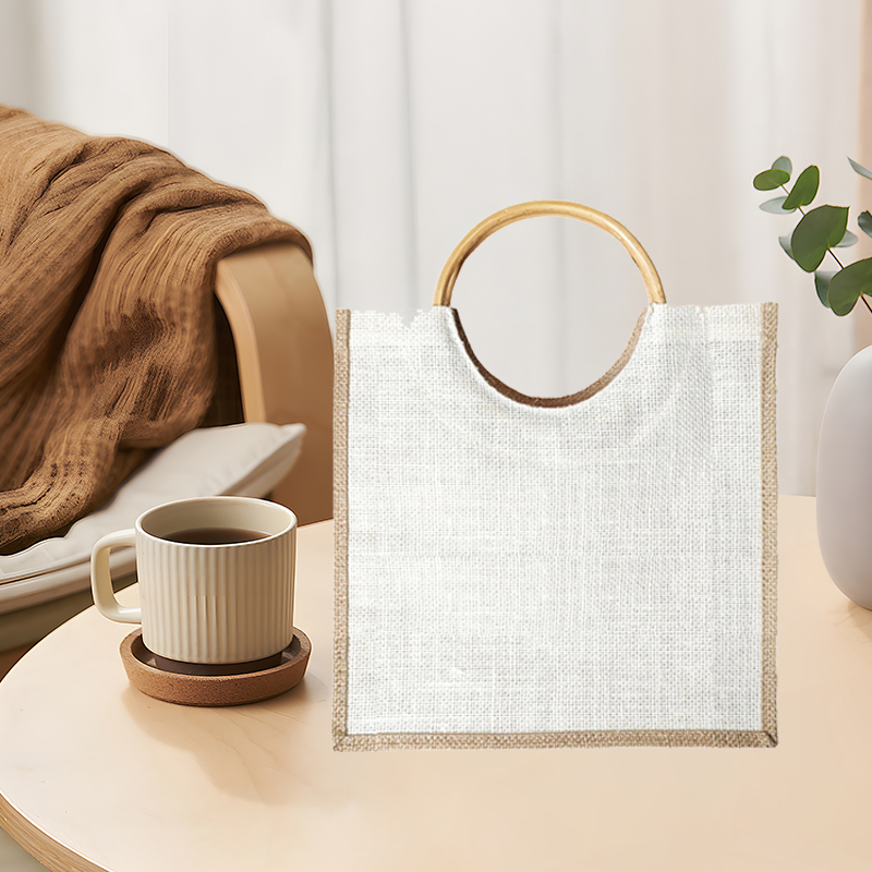 Jute bag with round handle