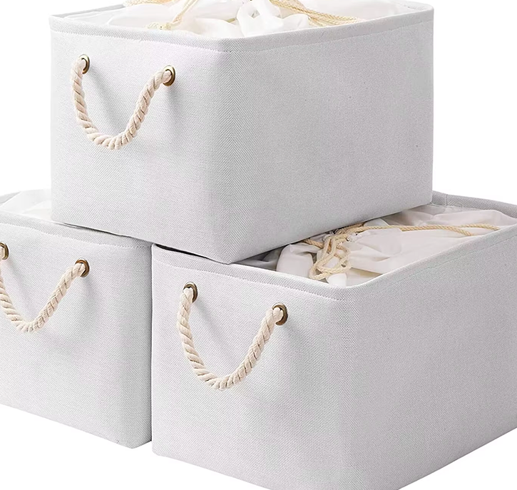 3 Pack Clothes Storage Basket for Bedroom Closet Organizer