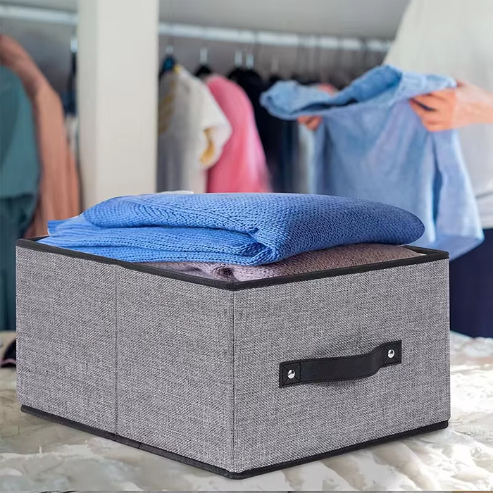 Folding Fabric Clothes Storage Boxes With Handles Closet Organizer